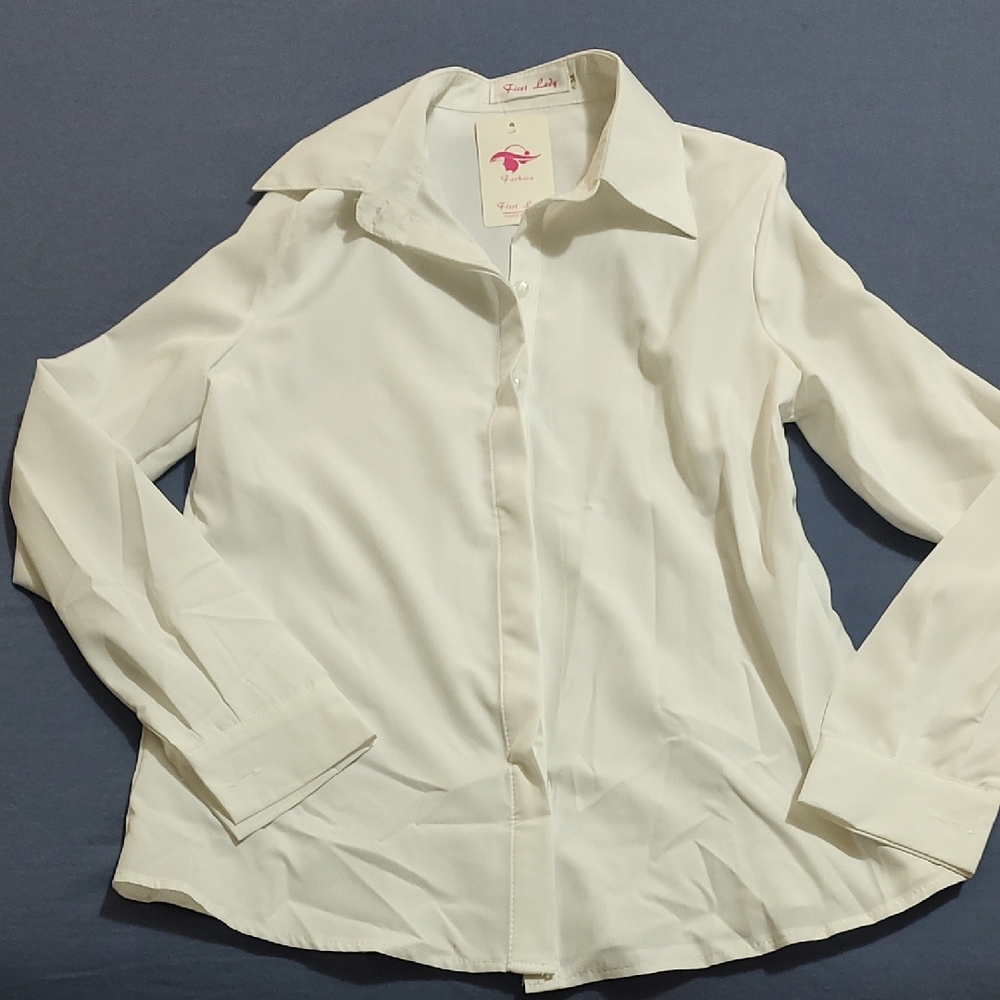 Elegant White Button-Down Shirt